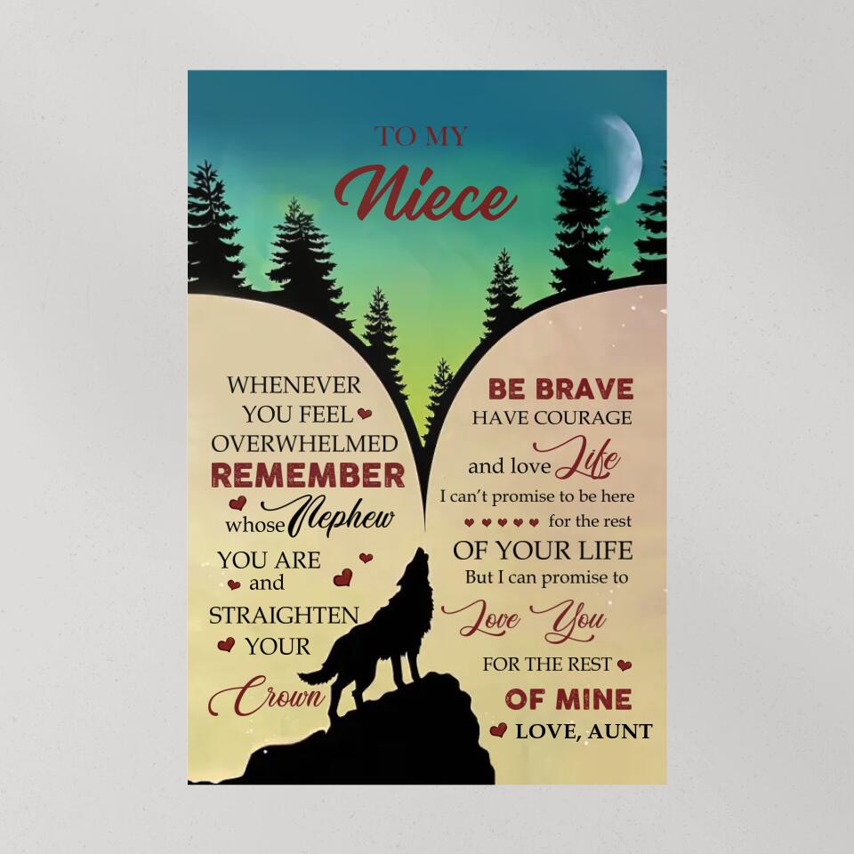 Love Message To Nephew From Aunt - Custom Canvas Poster - Birthday Gift For Nephew For Son