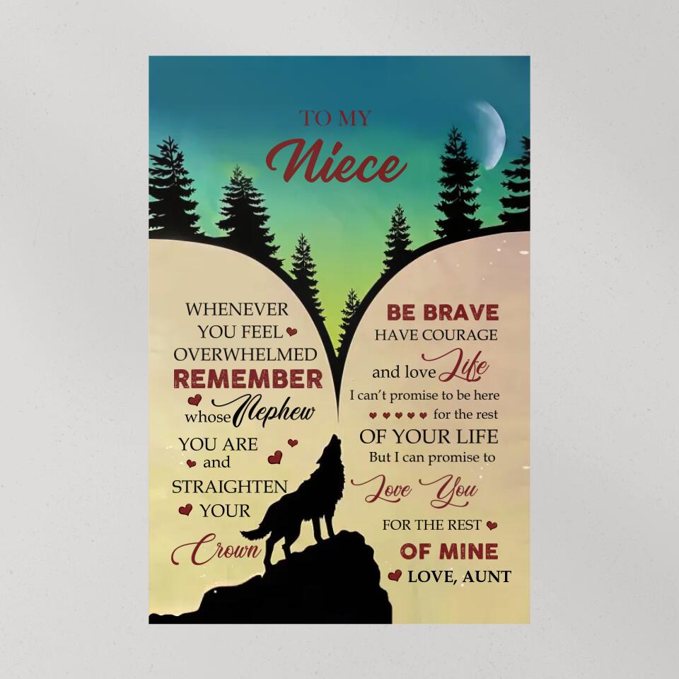 Love Message To Nephew From Aunt - Custom Canvas Poster - Birthday Gift For Nephew For Son