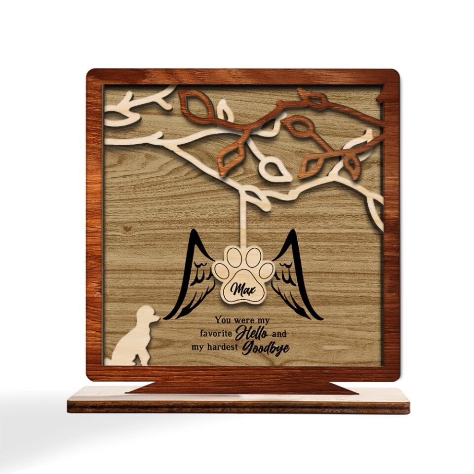 You Were My Favorite Hello And My Hardest Goodbye - Custom Cat/Dog Breed Wooden Plaque - Best Gift For Pet Lovers For Cat/Dog Lovers - Cat/Dog Memorial Gifts Gifts Losing Pet - 302ICNLNWP133