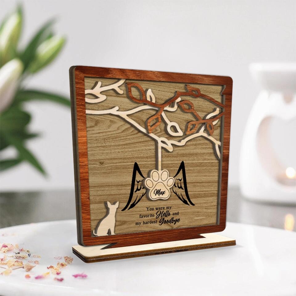 You Were My Favorite Hello And My Hardest Goodbye - Custom Cat/Dog Breed Wooden Plaque - Best Gift For Pet Lovers For Cat/Dog Lovers - Cat/Dog Memorial Gifts Gifts Losing Pet - 302ICNLNWP133