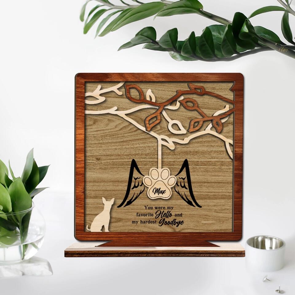 You Were My Favorite Hello And My Hardest Goodbye - Custom Cat/Dog Breed Wooden Plaque - Best Gift For Pet Lovers For Cat/Dog Lovers - Cat/Dog Memorial Gifts Gifts Losing Pet - 302ICNLNWP133