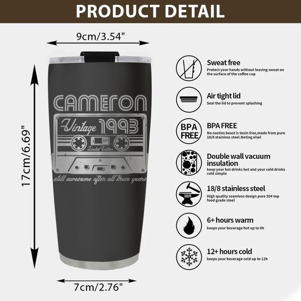 Vintage Limited Edition, Still Awesome After All These Years - Personalized Tumbler