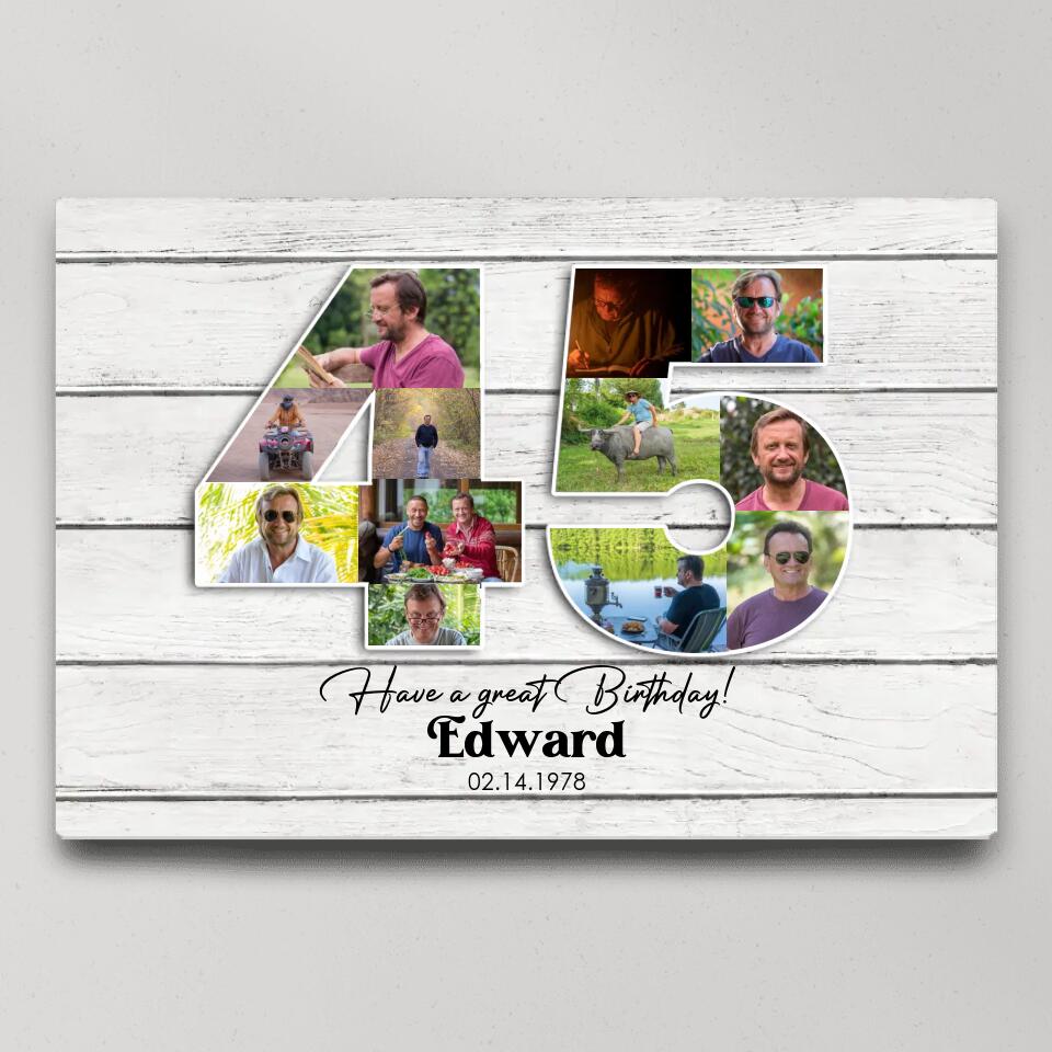 Happy A Great 45th Birthday - Custom Canvas Poster - Birthday Gift For Parents