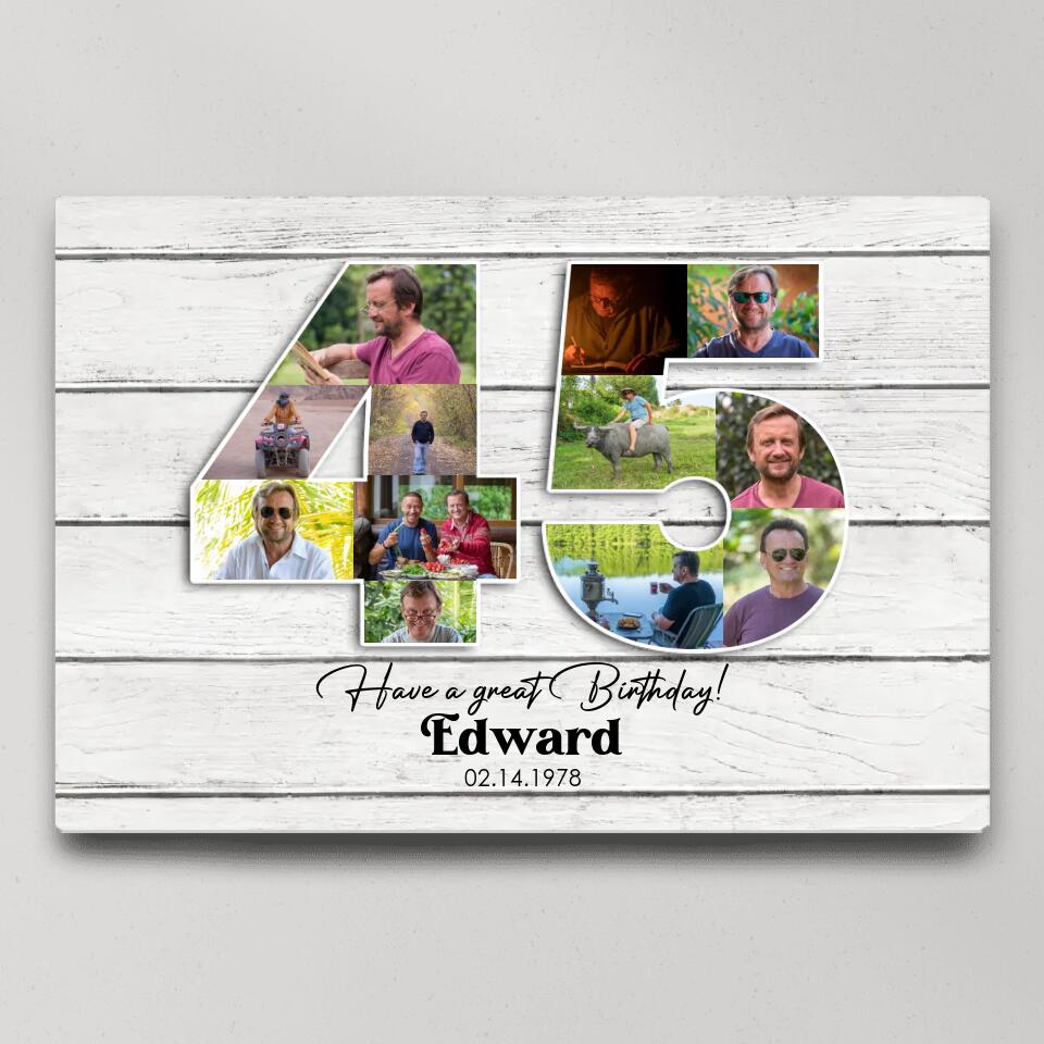 Happy A Great 45th Birthday - Custom Canvas Poster - Birthday Gift For Parents