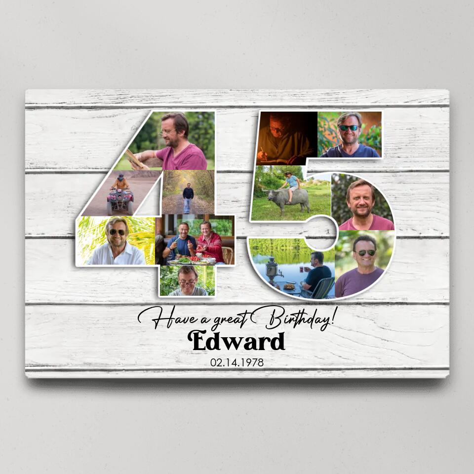 Happy A Great 45th Birthday - Custom Canvas Poster - Birthday Gift For Parents