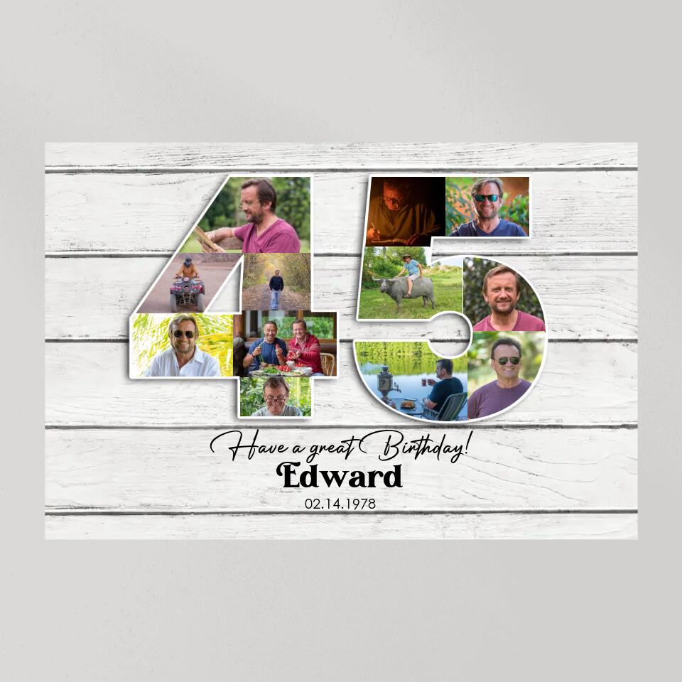 Happy A Great 45th Birthday - Custom Canvas Poster - Birthday Gift For Parents