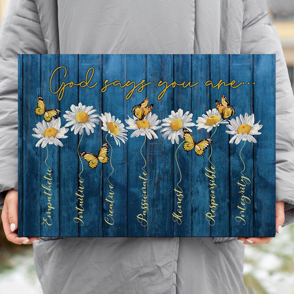 God Says You Are Empathetic Creative - Custom Canvas Poster - Confirmatiion Gift For Her