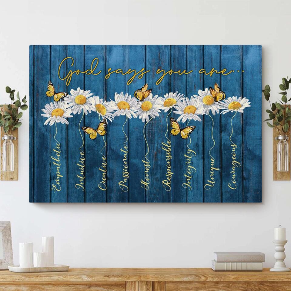 God Says You Are Empathetic Creative - Custom Canvas Poster - Confirmatiion Gift For Her