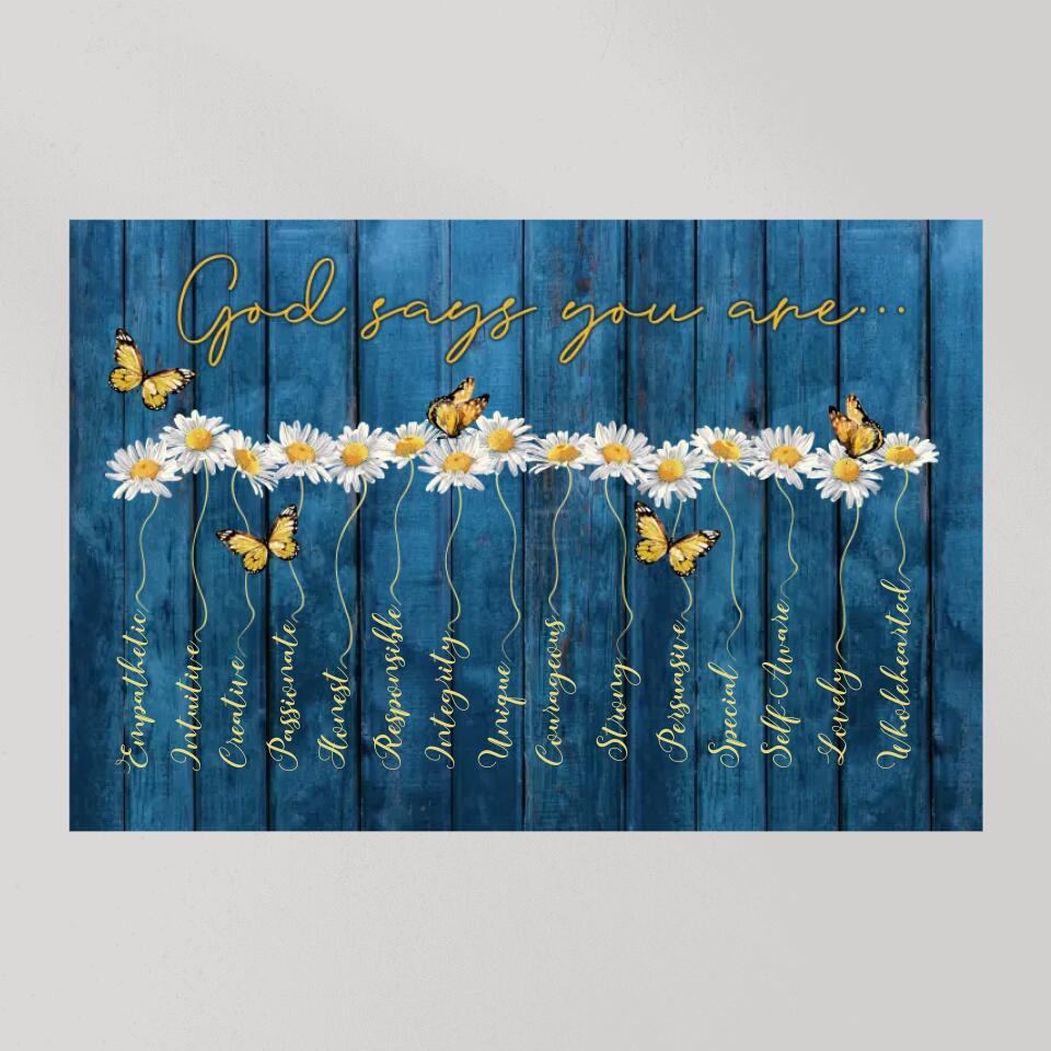 God Says You Are Empathetic Creative - Custom Canvas Poster - Confirmatiion Gift For Her