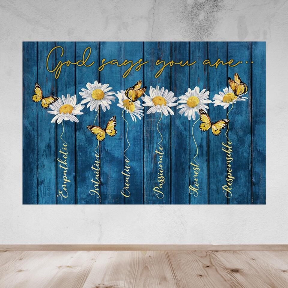 God Says You Are Empathetic Creative - Custom Canvas Poster - Confirmatiion Gift For Her
