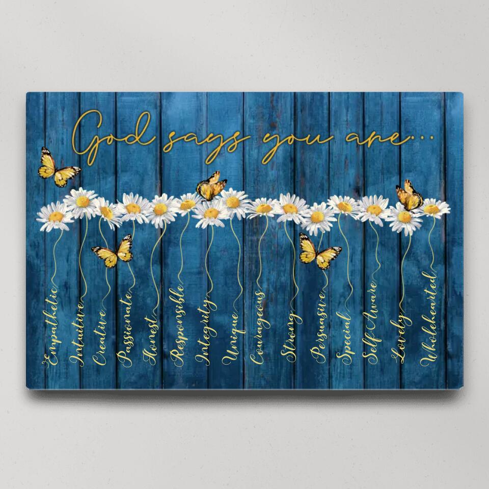 God Says You Are Empathetic Creative - Custom Canvas Poster - Confirmatiion Gift For Her