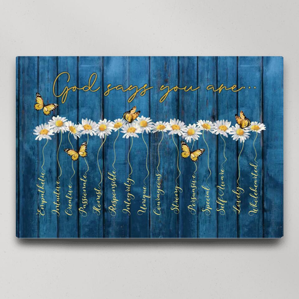 God Says You Are Empathetic Creative - Custom Canvas Poster - Confirmatiion Gift For Her