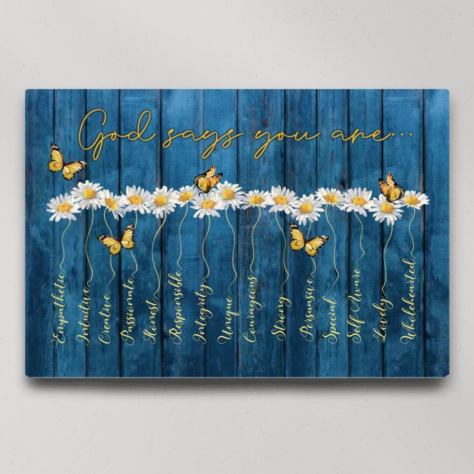 God Says You Are Empathetic Creative - Custom Canvas Poster - Confirmatiion Gift For Her