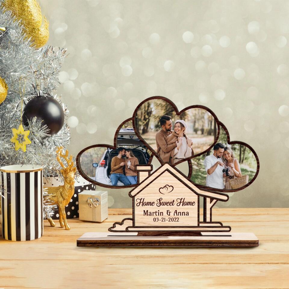 Home Sweet Home - Housewarming Gifts - Custom Wooden Plaque - Anniversary Gift For Couples