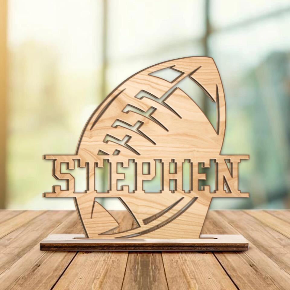 Football Lover - Custom Name Wooden Plaque