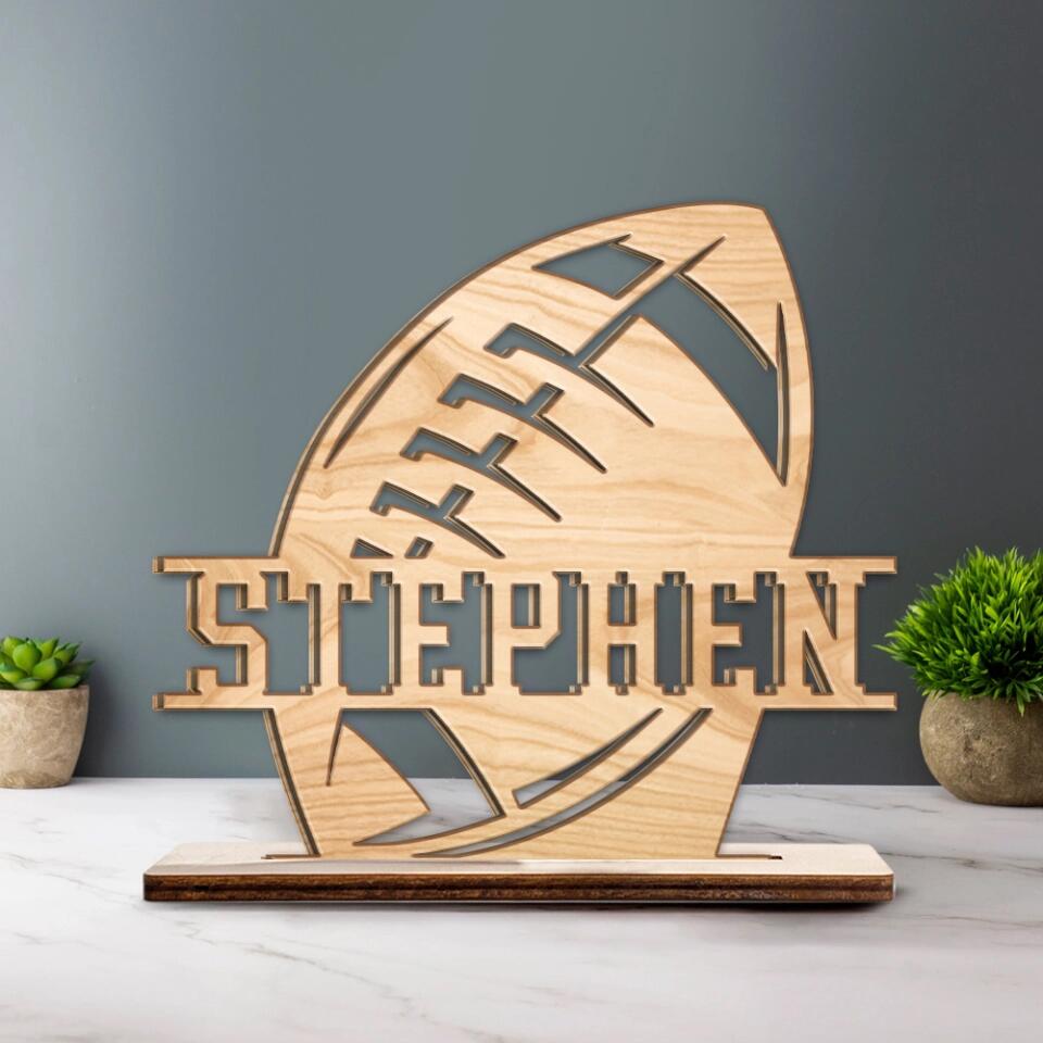 Football Lover - Custom Name Wooden Plaque - Best Gift For Him/Her For Football Lovers - Best Home Decor For Football Players - 302IHPNPWP214