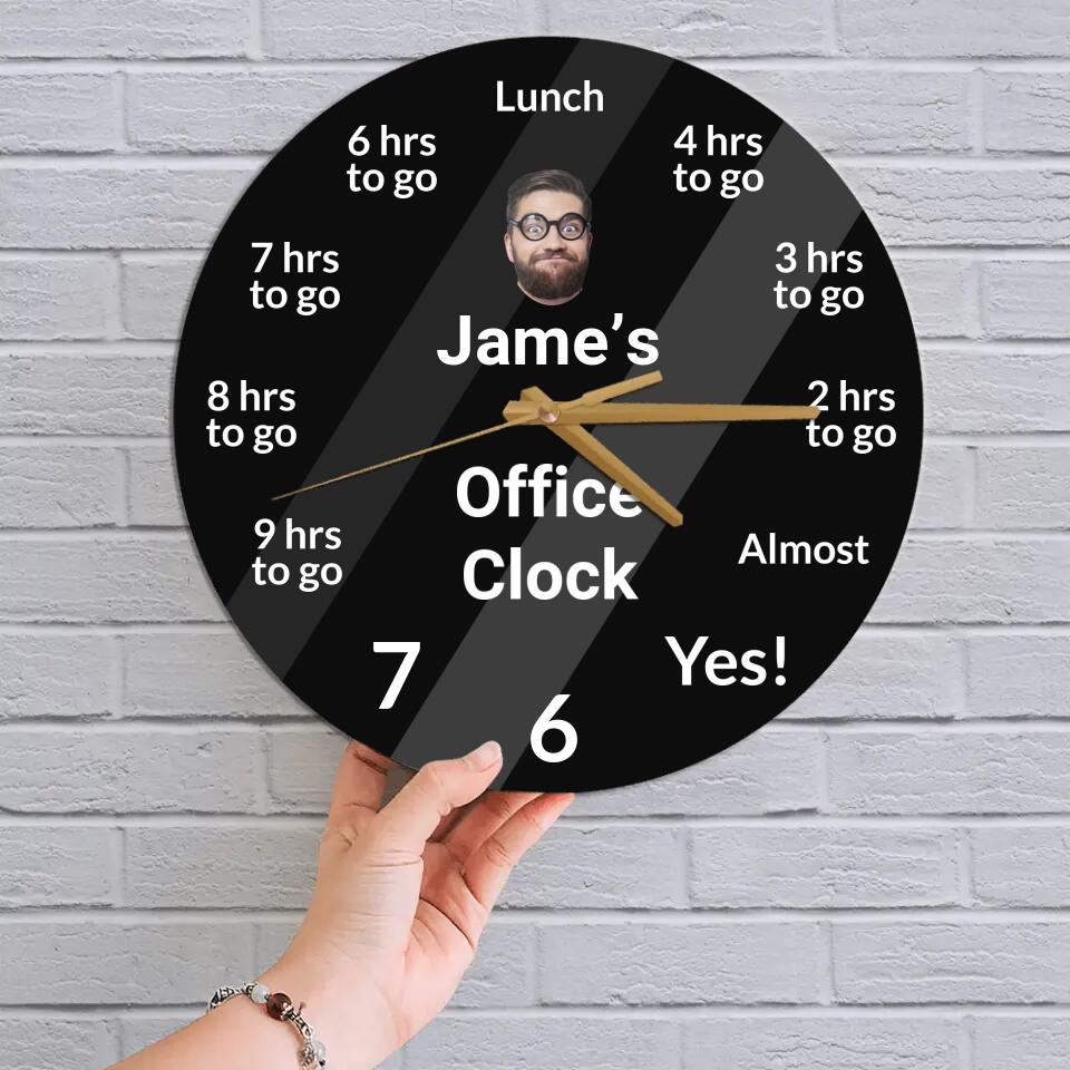 Personalized Office Clock - Custom Name & Face - Wall Clock - Wooden/Acrylic Clock - Funny Gift for Coworker BFF - Birthday Gift - Gift for Best Friends - 302ICNNPWC224