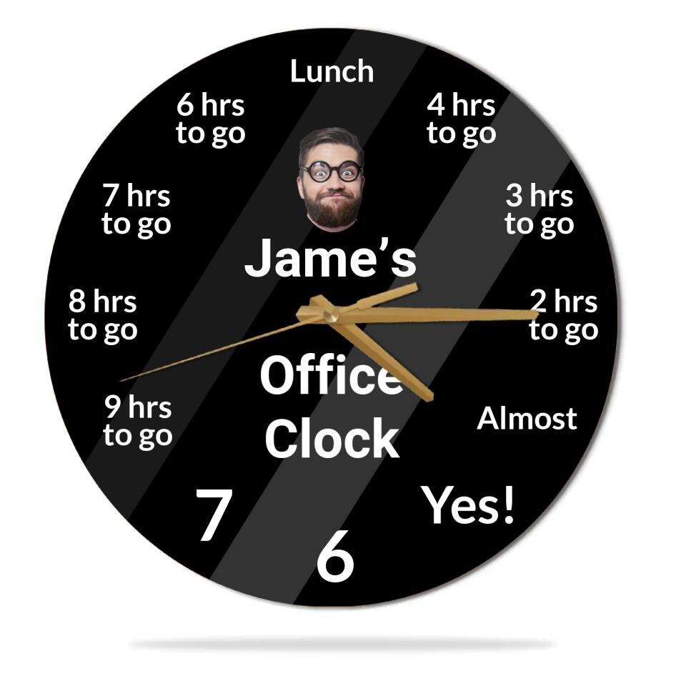 Personalized Office Clock - Custom Name & Face - Wall Clock - Wooden/Acrylic Clock - Funny Gift for Coworker BFF - Birthday Gift - Gift for Best Friends - 302ICNNPWC224