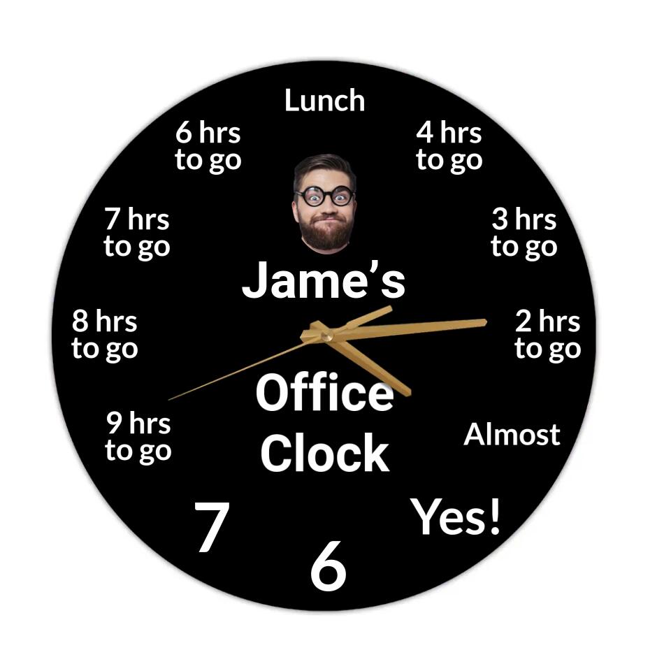 Personalized Office Clock - Custom Name & Face - Wall Clock - Wooden/Acrylic Clock - Funny Gift for Coworker BFF - Birthday Gift - Gift for Best Friends - 302ICNNPWC224
