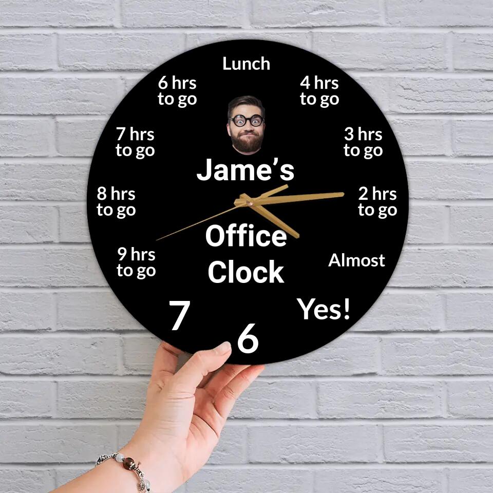 Personalized Office Clock - Custom Name & Face - Wall Clock - Wooden/Acrylic Clock - Funny Gift for Coworker BFF - Birthday Gift - Gift for Best Friends - 302ICNNPWC224