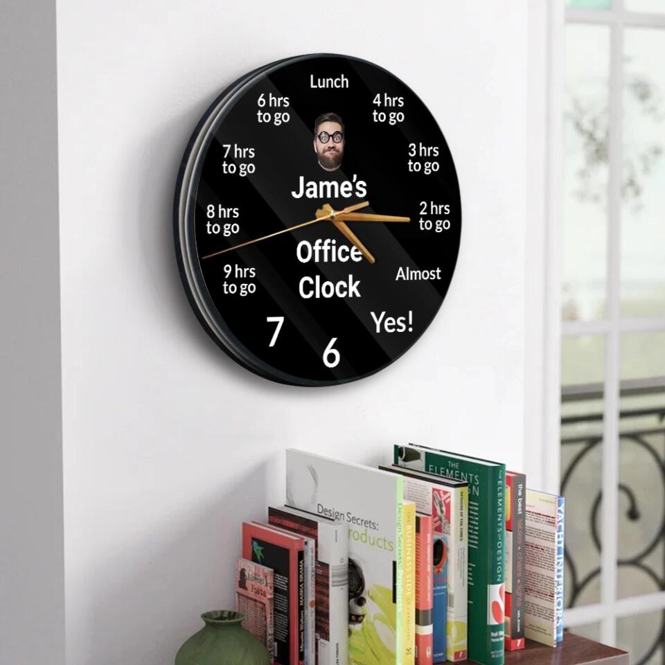 Personalized Office Clock - Custom Name & Face - Wall Clock - Wooden/Acrylic Clock - Funny Gift for Coworker BFF - Birthday Gift - Gift for Best Friends - 302ICNNPWC224