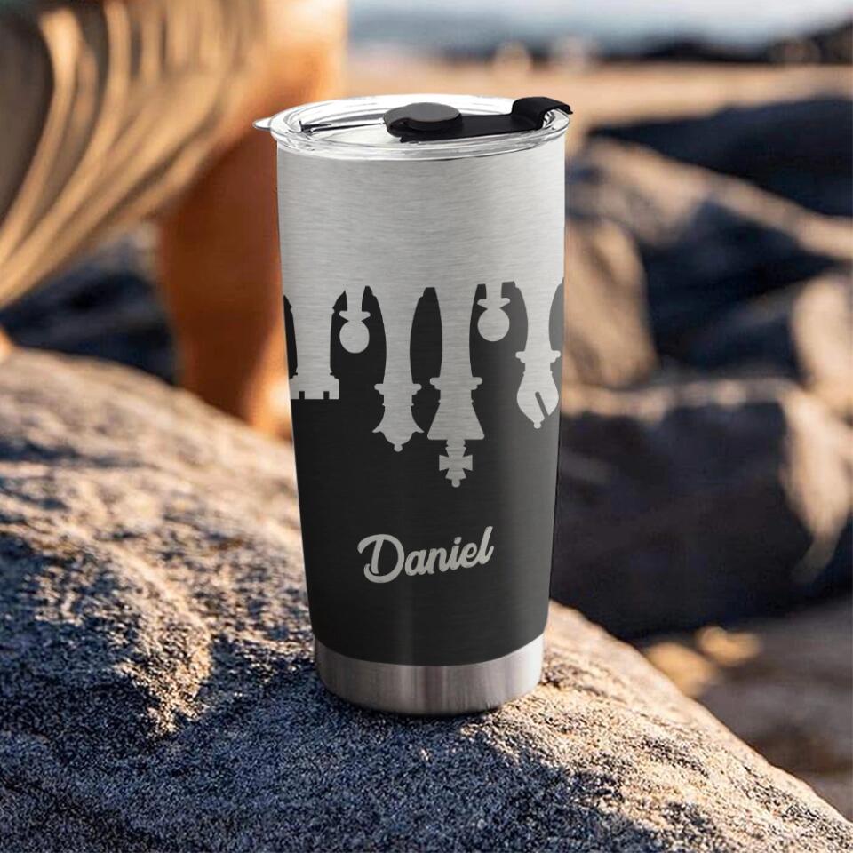 Chess Stainless Steel Tumbler, Personalized Chess Gift, Board Game Gift, Chess Lover Gift - 302IHPNPTU239