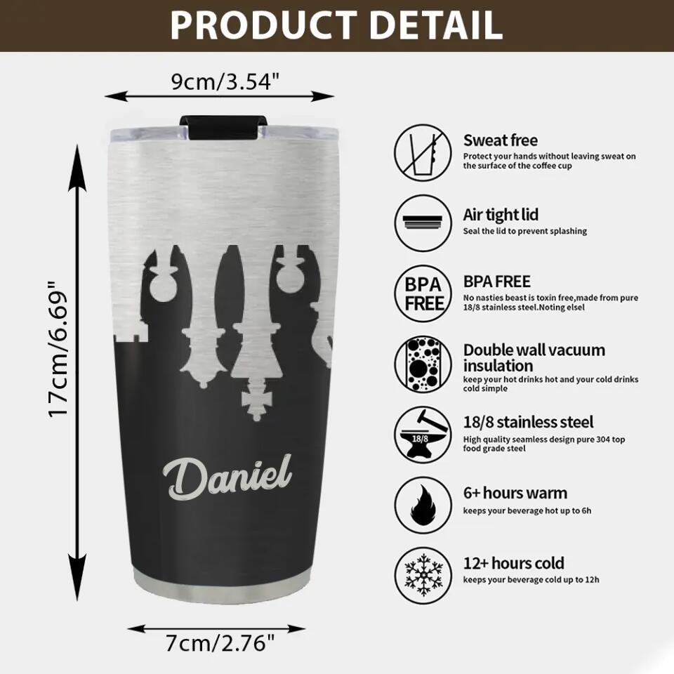 Chess Stainless Steel Tumbler, Personalized Chess Gift, Board Game Gift, Chess Lover Gift - 302IHPNPTU239