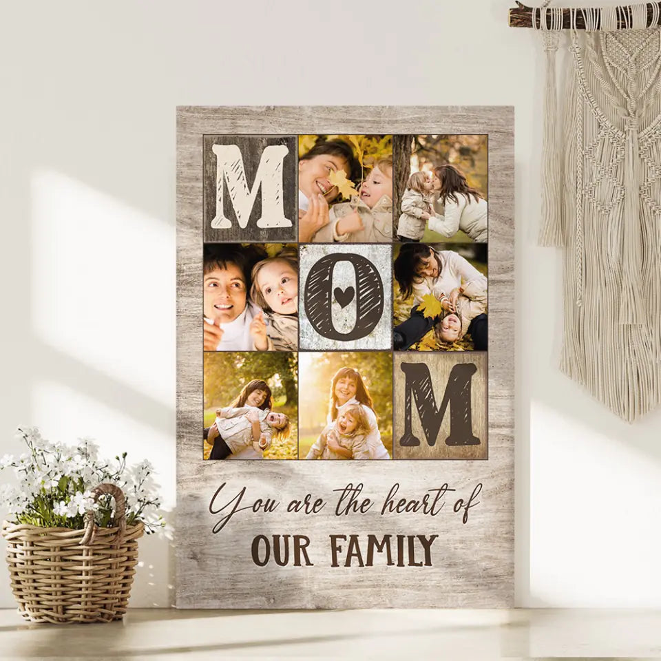 Mom Dad You Are The Heart Of Our Family - Custom Canvas Poster Birthday Gift For Parents