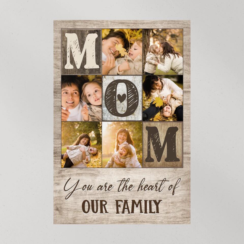 Mom Dad You Are The Heart Of Our Family - Custom Canvas Poster Birthday Gift For Parents