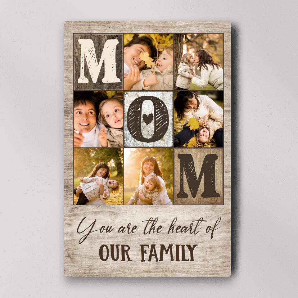 Mom Dad You Are The Heart Of Our Family - Custom Canvas Poster Birthday Gift For Parents