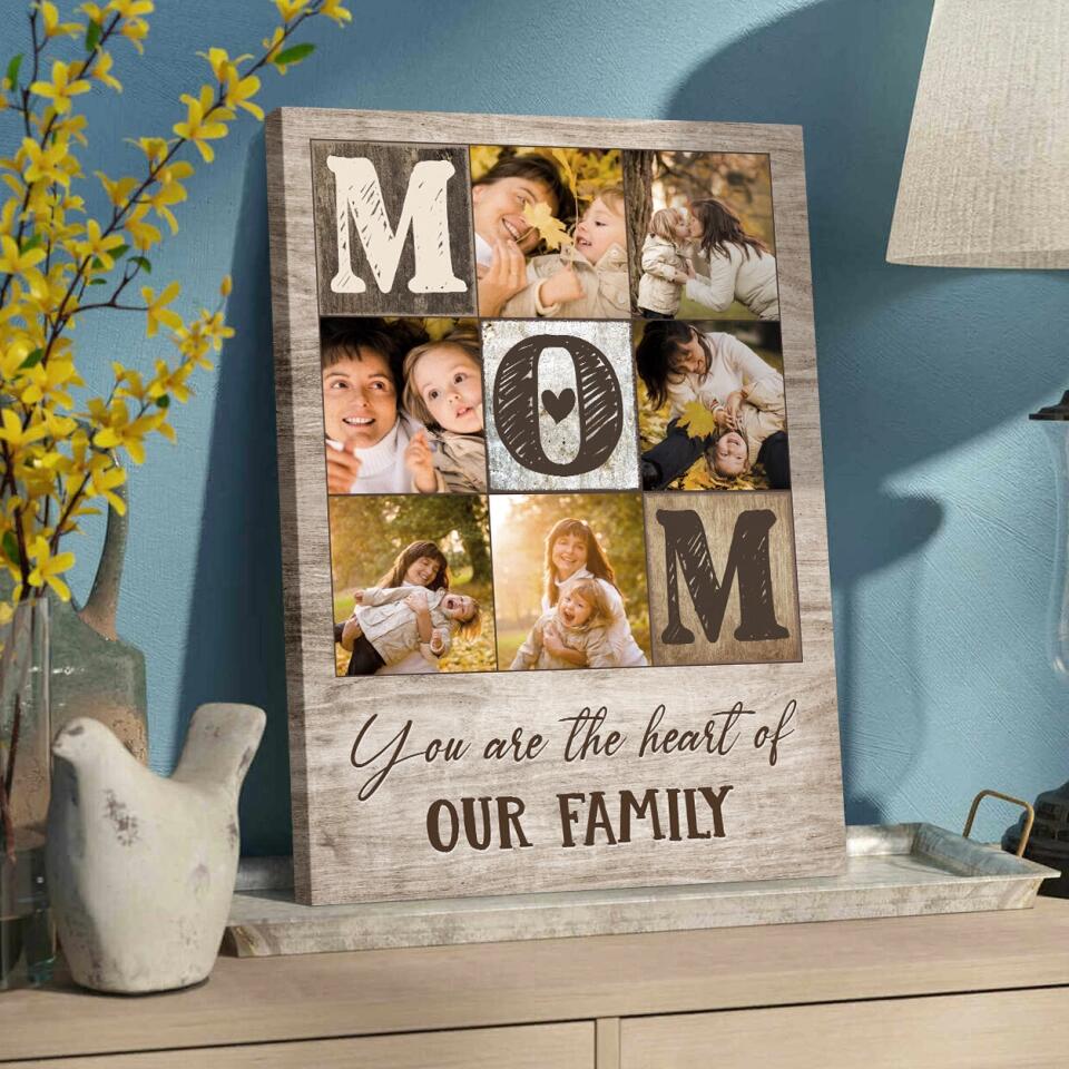Mom Dad You Are The Heart Of Our Family - Custom Canvas Poster Birthday Gift For Parents