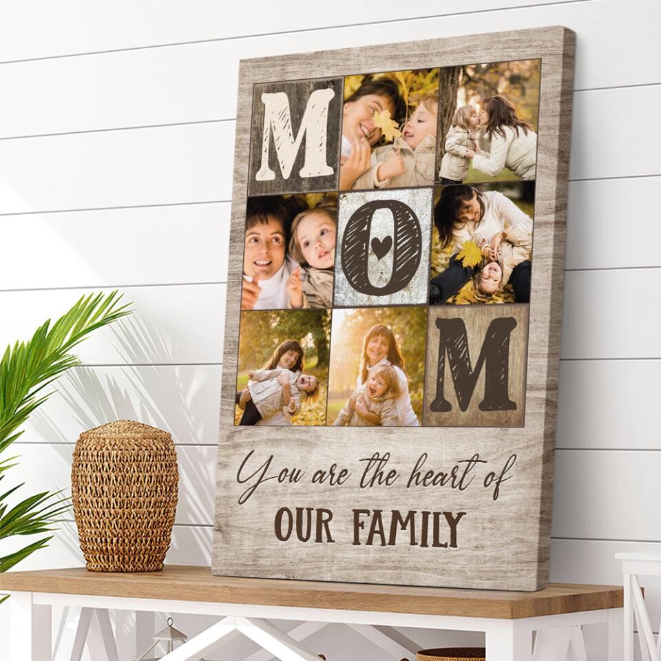 Mom Dad You Are The Heart Of Our Family - Custom Canvas Poster Birthday Gift For Parents