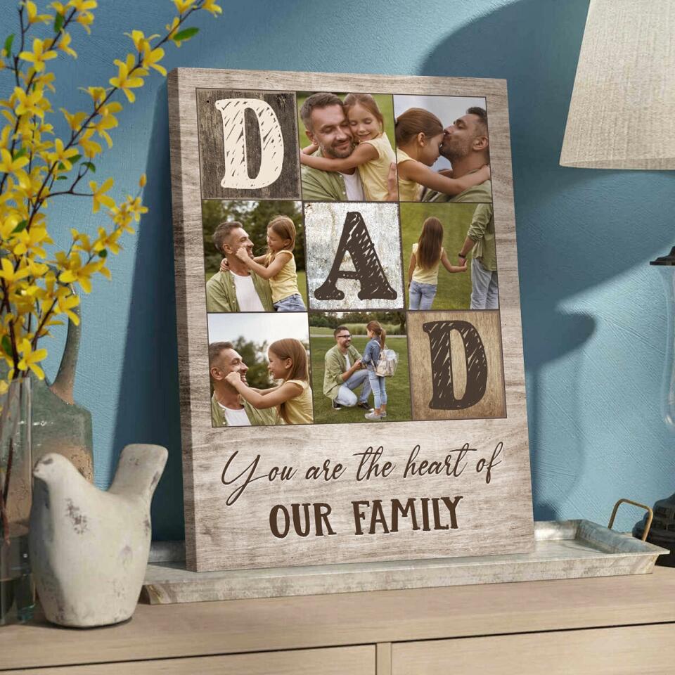 Mom Dad You Are The Heart Of Our Family - Custom Canvas Poster Birthday Gift For Parents