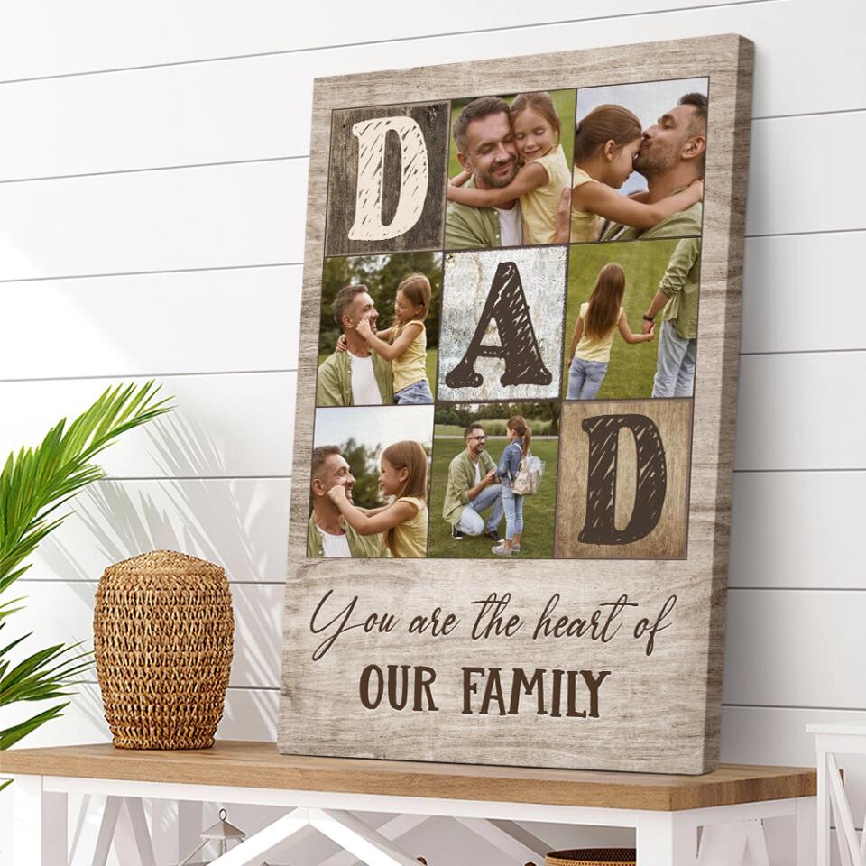 Mom Dad You Are the Heart of Our Family - Personalized Photo Canvas/Poster