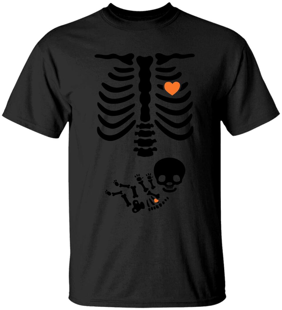 Pregnant Mom And Baby Skeleton Tshirt Gifts For Expecting Mothers