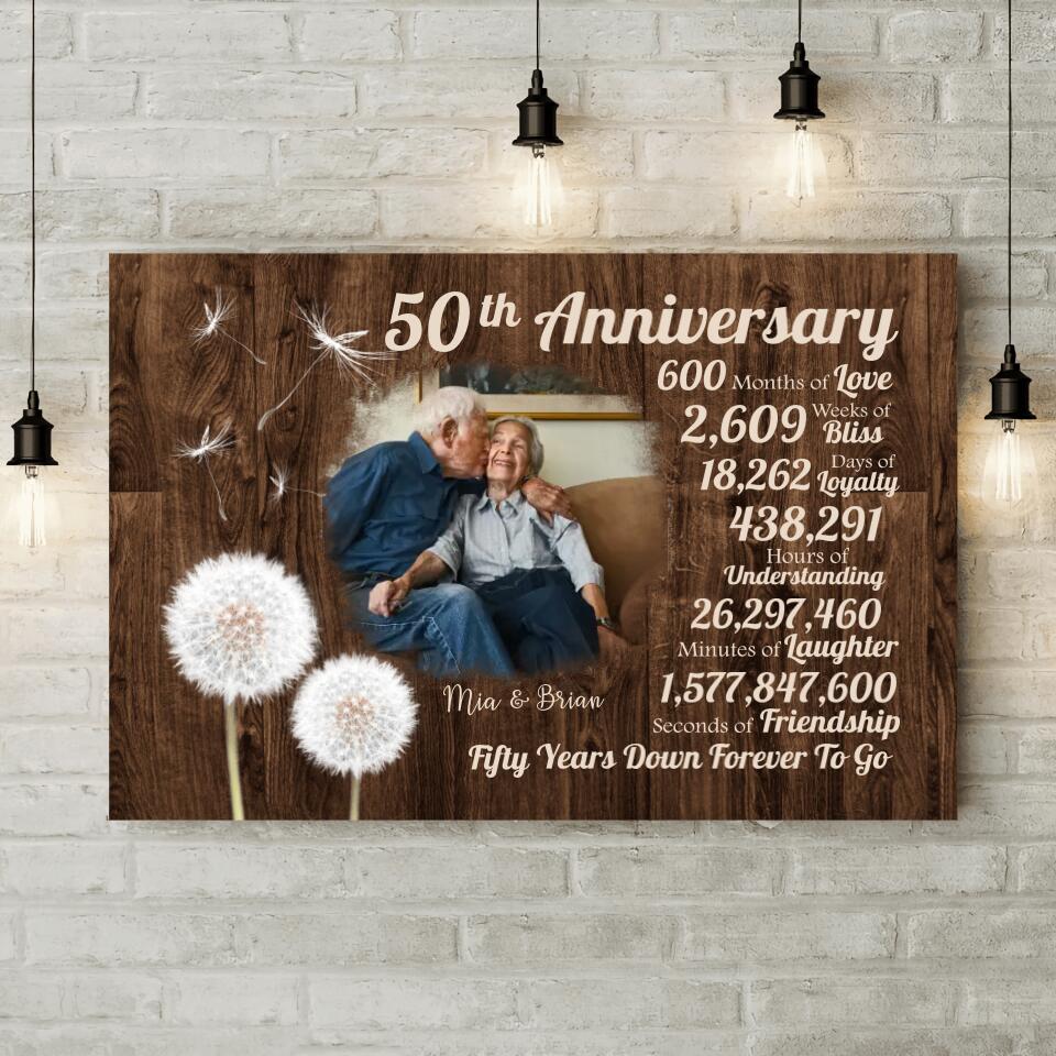 Fifty Years Down Forever To Go Custom Canvas Poster 50th Anniversary Gift For Grandparents