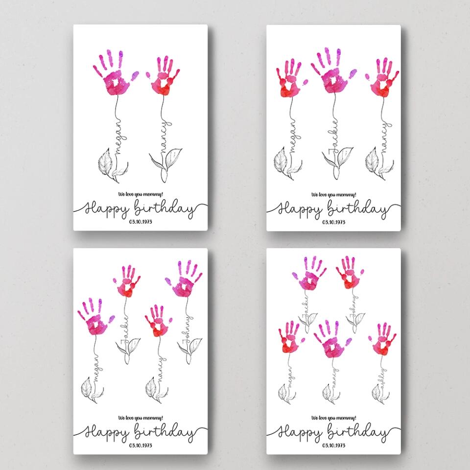 We Love You Mommy Handprint - Custom Canvas Poster - Birthday Gift For Mom