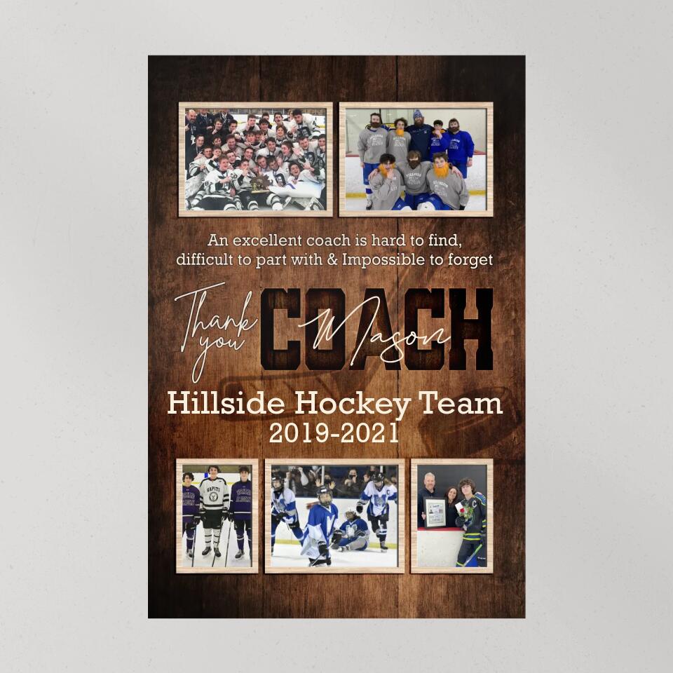 An Exellent Coach Is Hard To Find - Custom Canvas Poster - Appreciation Gift For Hockey Coaches