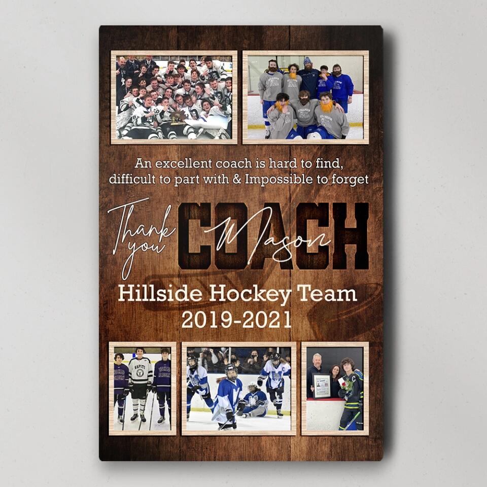 An Exellent Coach Is Hard To Find - Custom Canvas Poster - Appreciation Gift For Hockey Coaches