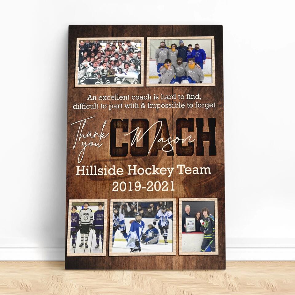 An Exellent Coach Is Hard To Find - Custom Canvas Poster - Appreciation Gift For Hockey Coaches