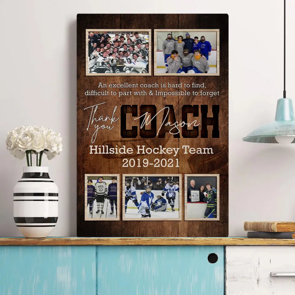 An Exellent Coach Is Hard To Find - Custom Canvas Poster - Appreciation Gift For Hockey Coaches