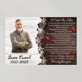 A Limb Has Fallen from the Family Tree Poem - Cardinal Memorial Gift - Personalized Photo & Name - Custom Years - Canvas/Poster - Gift for Loss Husband Loss Brother for Loss Beloved - 303ICNNPCA288