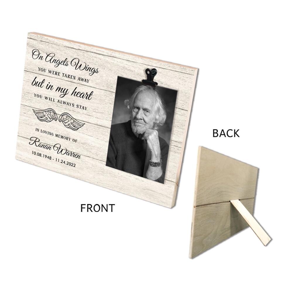 On Angel Wings Personalized Photo Clip Frame Memorial Gift