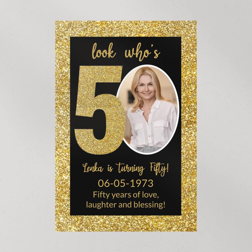 Look Who's 50 Fifty Years Of Love - Custom Canvas Poster - Birthday Gift For Mom