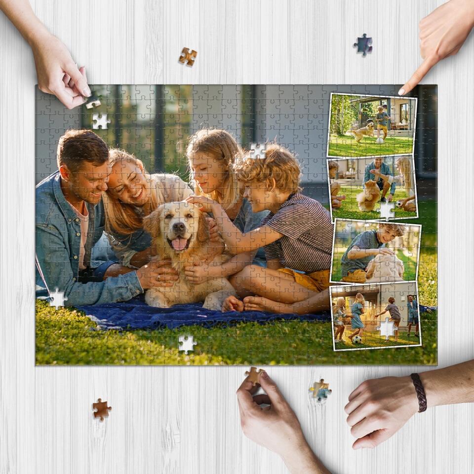 Personalized Valentine Gifts - Custom Photo Collage - Jigsaw Puzzle - Gift For Family Couple Friends