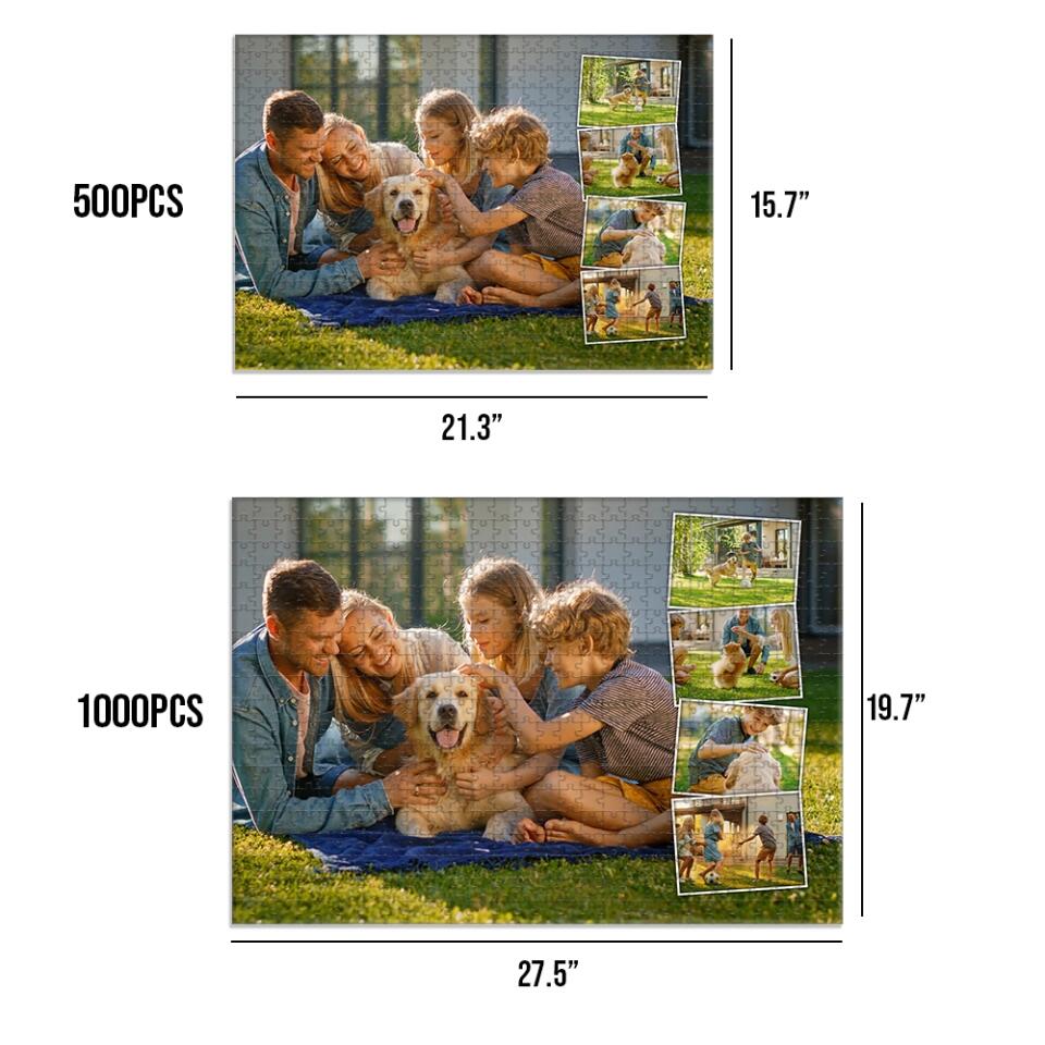 Personalized Valentine Gifts - Custom Photo Collage - Jigsaw Puzzle - Gift For Family Couple Friends