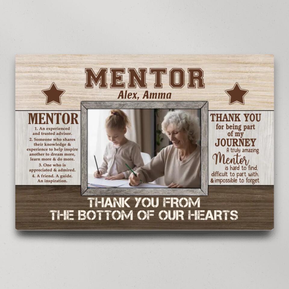 Definition Of Mentor Thank You - Custom Canvas Poster - Appreciation Gift For Mentor Boss