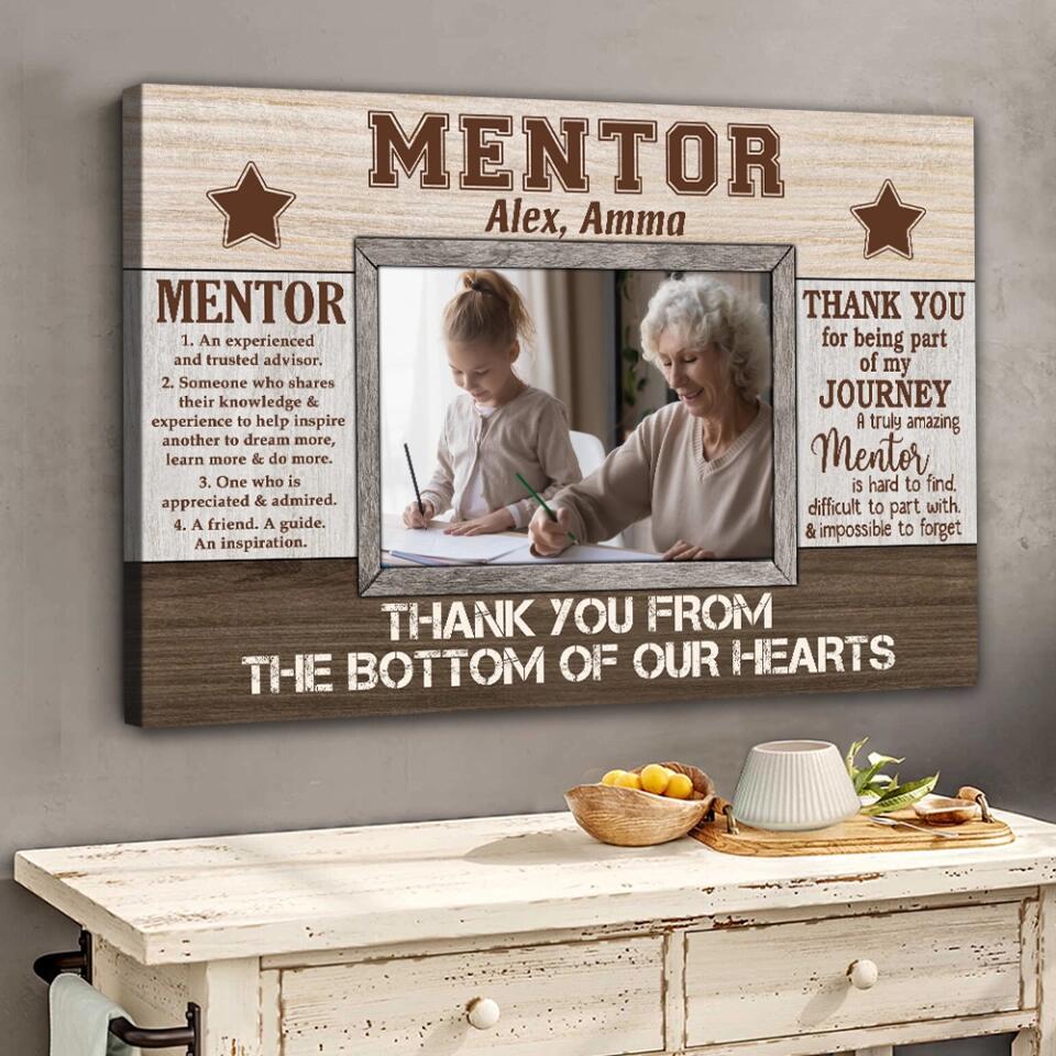 Definition Of Mentor Thank You - Custom Canvas Poster - Appreciation Gift For Mentor Boss