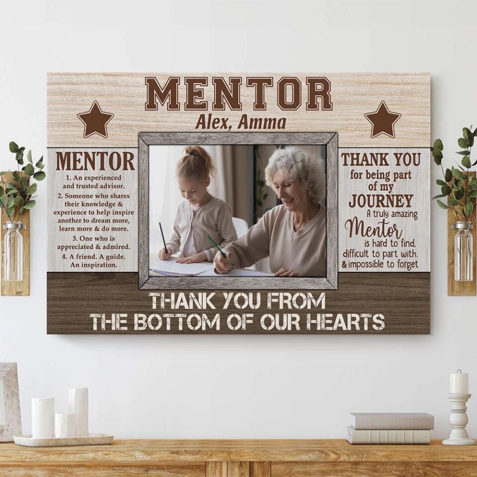 Definition Of Mentor Thank You - Custom Canvas Poster - Appreciation Gift For Mentor Boss