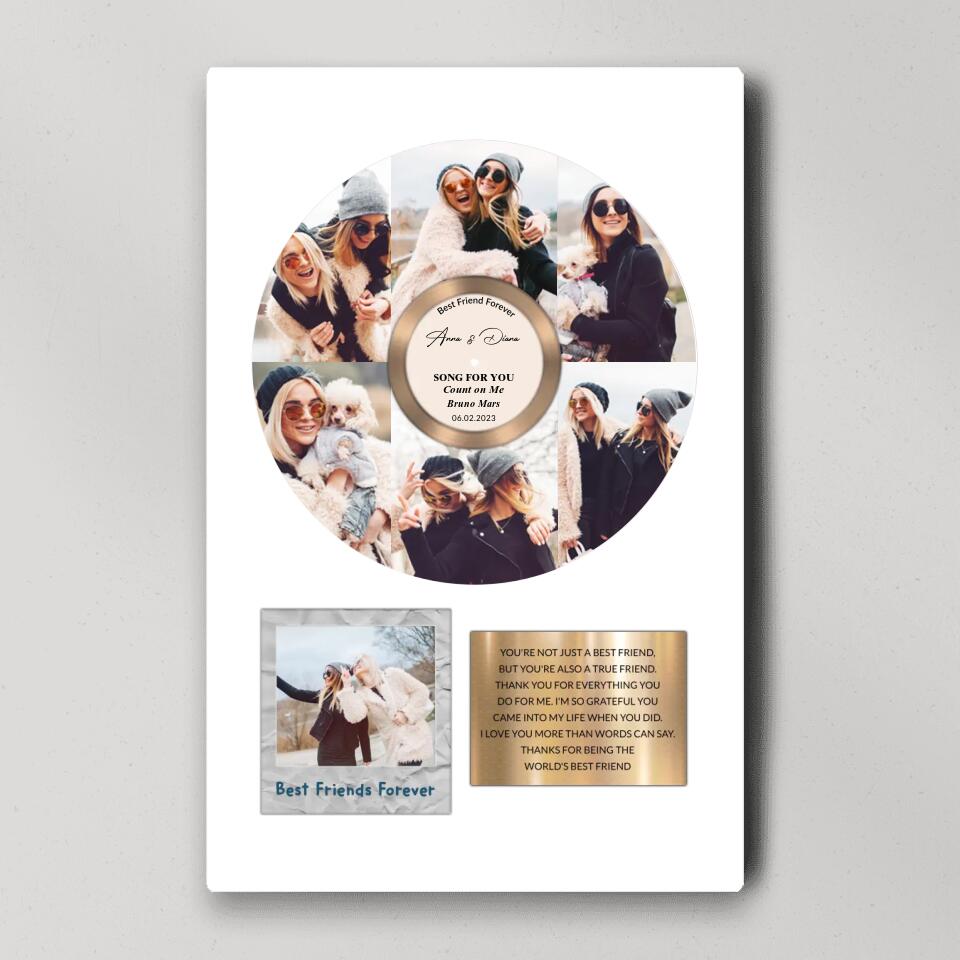 Best Friend Forever Vinyl Records Song - Custom Canvas Poster - Anniversary Gift For Friends